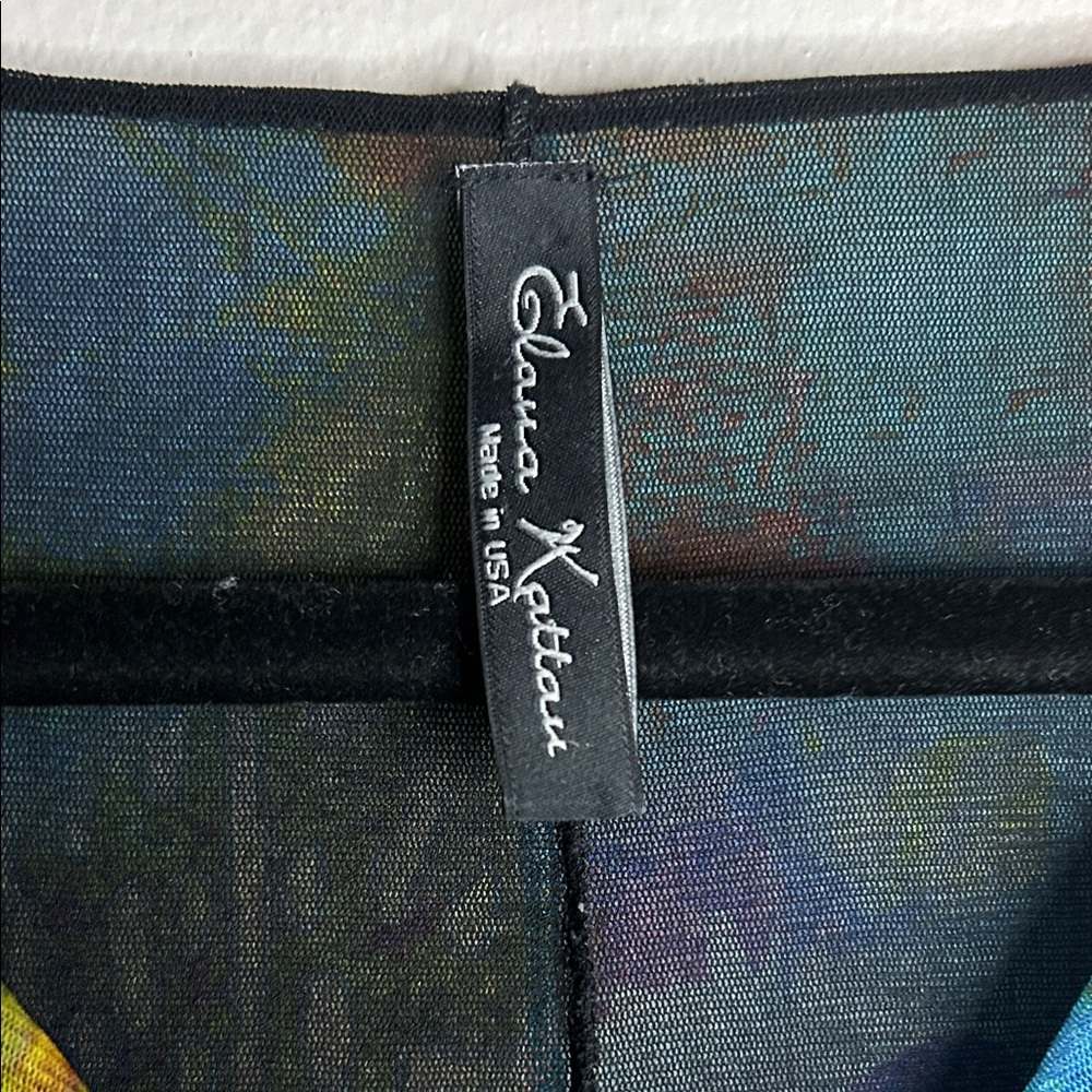 Colorful Abstract Wrap Blouse - Turquoise Multi - Picture 2 of 5